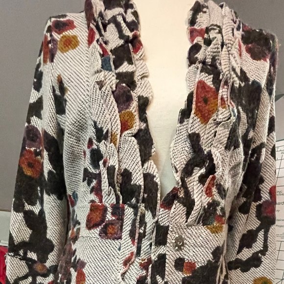 Young Essence Jackets & Blazers - Gray/white/floral Long Jacket Blazer Medium